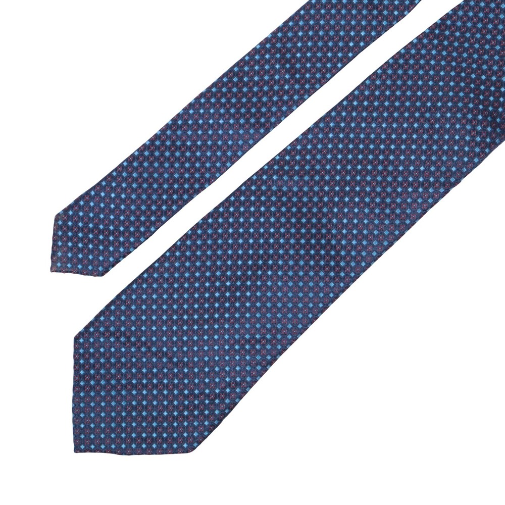 Charles Tyrwhitt Tie French Blue Mini Floral Silk Stain Repel 3" Wide 59" L NWT